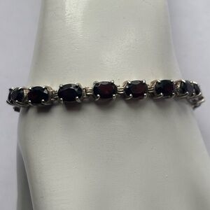 Vintage Silver and Garnet Tennis Bracelet